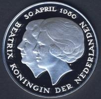 Hollandia 1980. 1G Ag "Beatrix" nagyalakú utánverete 31,21g T:PP