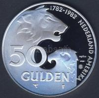Hollandia 1982. 50G Ag "Holland-amerikai barátság" nagyalakú utánverete 31,37g T:PP