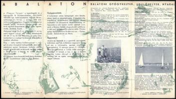 cca 1930 Balatoni fürdő- és kirándulóhelyek, ismertető prospektus