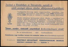 cca 1930 Keszthely-Hévízfürdő Vendégforgalmi Irodája 4 oldalas prospektus