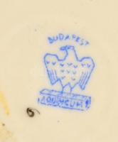 Budapesti emlék: Aquincum porcelán tálka d:7 cm, és csészécske 4 cm. Matricás, jelzett, hibátlan