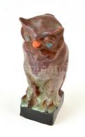 Márky Béla (1900-1992): Bagoly. Mázas kerámia. Jelzett. Hibátlan. 18 cm