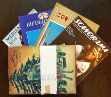 1929-1936 A Pesti Hirlap Vasárnapi melékletének 38 száma  + 1 db háború előtti és 3 modern utazási katalógus