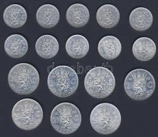 Hollandia 1954-67. 1G Ag (10x) komplett sor! + 1959-66. 2 1/2G (7x) komplett sor T:2,2/3 Összesen 17klf db!