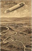 Zeppelin über Paris /Zeppelin airship above Paris