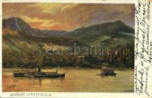 1911 Leányfalu. H.G. Művészkártyák s: Rieger Győző (szakadás / tear)