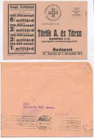 ~1940. "Török A. és Társa bankház r.-t." kitöltetlen levelezőlapos hirdetése a "XVII....