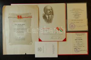 5 db szocialista katonai oklevél rajtuk 2 db Czinege Lajos eredeti aláírás