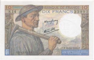 Franciaország 1942. 10Fr T:II,II- France 1942. 10 Francs C:XF,VF