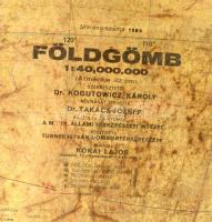 cca 1930 Nagy méretű földgömb. Kogutowitz Károly, dr. Takács József. 53 cm