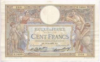 Franciaország 1932. 100Fr T:III tűlyukak  France 1932. 100 Francs C:F needle holes Krause 78.b