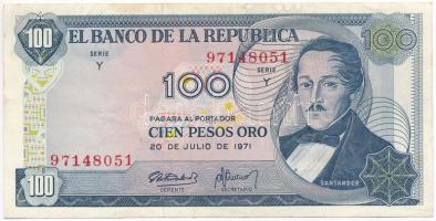 Kolumbia 1971. 100P T:III  Colombia 1971. 100 Pesos C:F