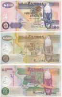 Zambia 2005-2008. 100-1000K (3xklf) T:1 Zambia 2005-2008. 100 - 1000 Kwacha (3xdiff) C:UNC