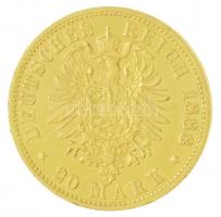 Német Birodalom 1888A 20M Au "III. Frigyes" (7,99g/0.900) T:1- German Empire 1888A 20 Mark...