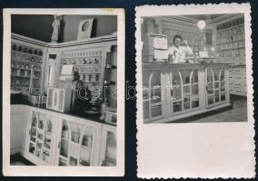 cca 1930-1942 Érsekújvár, Szent Rókus Gyógyszertér, 3 db fotó, 9×6 és 24×29 cm közötti méretekben