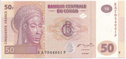 Kongó 2007. 50Fr T:I Congo 2007. 50 Francs C:UNC