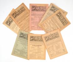 1948-1950 Postatarifák, adók, illetékek, közlekedési menetrendek c. folyóirat 8 db száma.