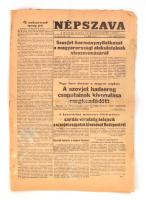 1956. október 31. A Népszava 84. évfolyamának 257. száma, benne a forradalom híreivel