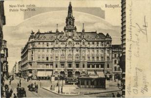 1902 Budapest VII. New York palota, villamos, sírkő raktár, Yost Typewriter üzlet. Divald Károly 240.