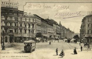 1902 Budapest VIII. Oktogon tér, villamosok, Budapest Képes Politikai Napilap, Prindl Nándor üzlete. Divald Károly 217. (r)