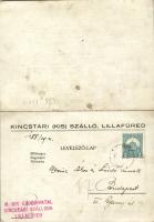 Lillafüred, Kincstári (kis) szálló kinyitható reklámlapja (hajtásnál kicsit szakadt / small torn at ...