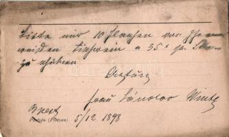 1898 Generalpachtung des Bades Pöstyén (Pistyan) Alexander Winter & Söhne / Winter Sándor és fia...