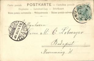 1901 Fröhliche Weihnachten! / Christmas greeting card. Farbenlichtdruck von Martin Rommel & Co. ...