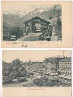 6 db RÉGI külföldi városképes lap, 1 Znaim litho / 6 pre-1945 European town-view postcards, 1 Znojmo...