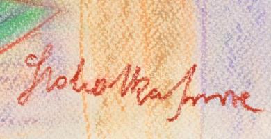 Szobotka jelzéssel: Üllő férfi. Pasztell, papír, 70×49 cm