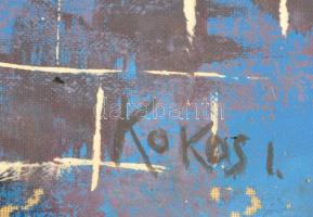 Kokas jelzéssel: Torony. Olaj, karton, üvegezett keretben, 63×33 cm