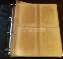 Nagyalakú gyűrűs képeslapalbum 152 férőhellyes (38 db négyes osztású víztiszta műanyag lap) használt