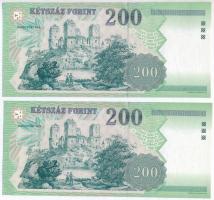 1998. 200Ft "FG" (2x) sorszámkövetők T:I