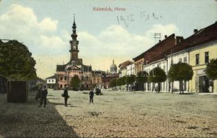1915 Késmárk, Kezmarok; Fő utca, templom, Kohn üzlete. Reiner Miklós kiadása / main street, church, shop