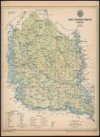1895 Bács-Bodrog megye térképe, tervezete: Gönczy Pál, készült: Posner Károly Lajos és Fia térképészeti műintézetében, hajtott, 30×24 cm