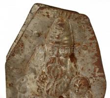 cca 1930 fém mézeskalács Mikulás formák (3 db), rozsdás, horpadt, m:20-32 cm