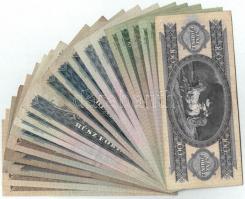 20db-os vegyes magyar forint bankjegy tétel, közte több hajtatlan darab T:I-III