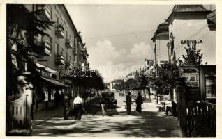 1939 Hévíz, üzletházak, Hotel Patria szálloda, Gabi villa, automobil