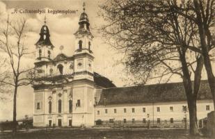 Csíksomlyó, Sumuleu Ciuc; Kegytemplom. Kiadja Gust és Puskás fényképészete / church (EK)