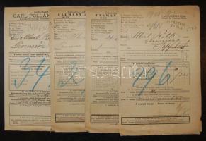 1878 4db vasúti fuvarlevél okmánybélyeggel