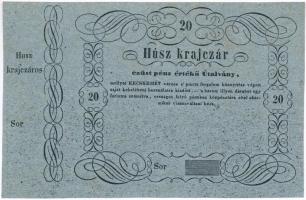 Kecskemét 1848? 20kr utalvány múzeumi másolata (copy of necessity note) T:I-