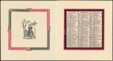 1928 A Hungária Hírlapnyomda Részvénytársaság harmonikás kártyanaptára