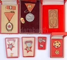 ~1950-1980. 15db-os vegyes jelvény és plakett tétel, közte "Sztahanovista","Pedagógus...