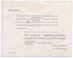 Zsákodi Csiszér János (1883-1953) 1928. "Magyar Anyák Nemzeti Ünnepe" ezüstözött Br emléké...
