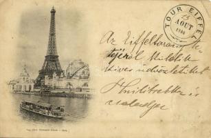 1900 Paris, Tour Eiffel / tower, steamship (Rb)