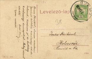 1910 Gyoma (Gyomaendrőd), Petőfi tér, templom, szekér. W. L. 1419