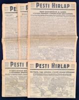1942-1943 Pesti Hírlap 24 száma, érdekes, korabeli cikk gyűjtemény, II. világháborús hírekkel, hiányosak, közte szakadozottak.