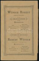 cca 1900 Bp., Wünsch Róbert cementtechnikus magyar-német nyelvű árjegyzéke, 16p