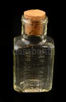 5 db régi üveg palack, közöttük feliratosak, gyógyszeresek, illatszeresek. 5,5-14 cm-ig