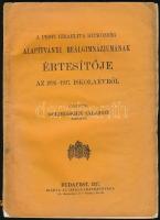 1927 A Pesti Izraelita Hitközség alapítványi reálgimnáziumának értesítője az 1926-27 iskolaévről. Közzétette Goldberger Salamon igazgató. 80p.