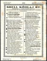 cca 1930 Shell reklámplakát. Litográfia. 23x30 cm Kis beszakadásokkal